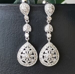 Napier crystal dangle earrings Edwardian revival NEW